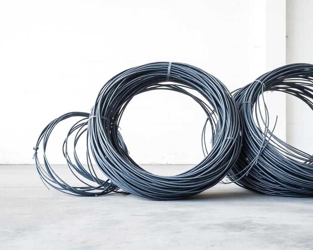 Coiled recovered steel wire bundles recovered from tyre processing
